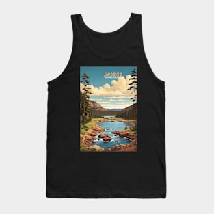 Acadia National Park Maine USA Vintage Travel Retro Tourism Tank Top